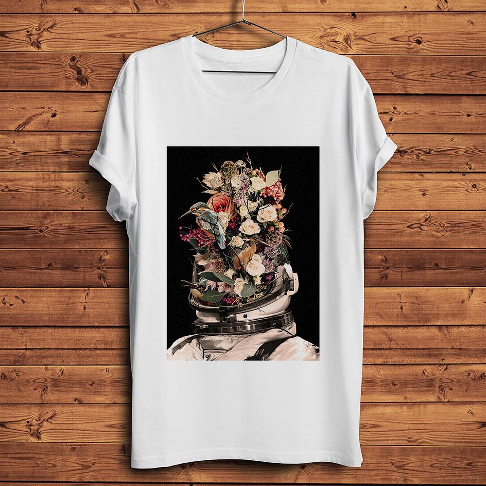 

bloom Astronaut artistic funny t shirt men summer new white casual homme short cool geek tshirt unisex gift 5XL різнокольоровий