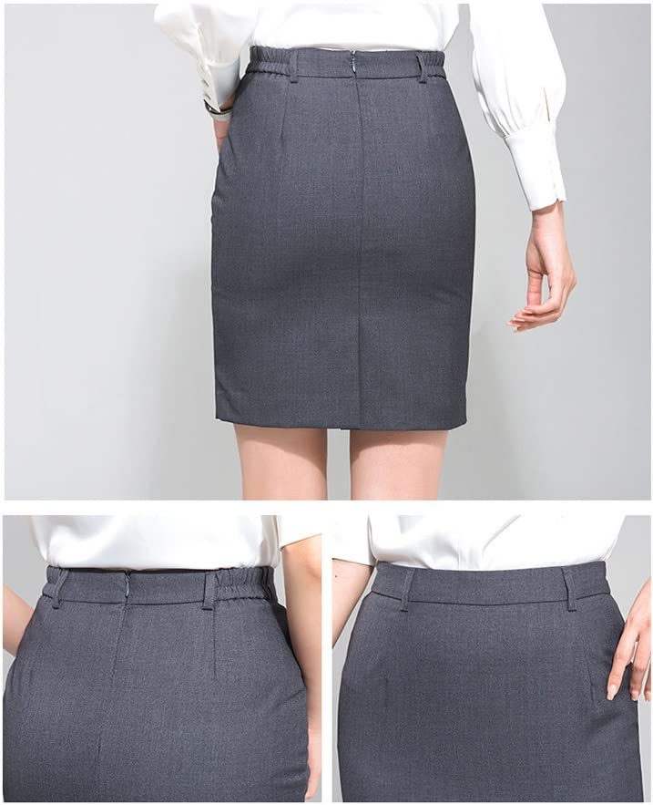 Syvent Short Pencil Skirt with Stretch Slit and Elastic Perfect for Office Solid and Suits Women's Waist, Wear, Color,