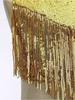 Costume da Bambina Anni '70 Disco Paillettes Lucide Girocollo Top Metallizzato Senza Maniche