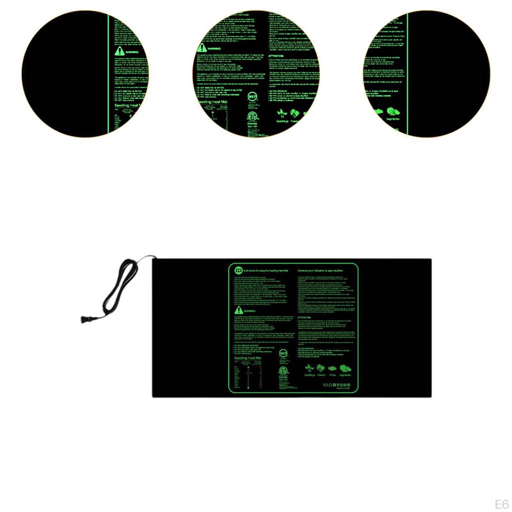 Seedling Heat Mat Plant Heater Multipurpose Hydroponic Heating Pad Plants Nursery Warm for Seed