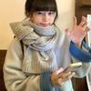 Pure Korean twist knitted scarf with solid color for women's autumn and winter new wool scarf to keep students warm