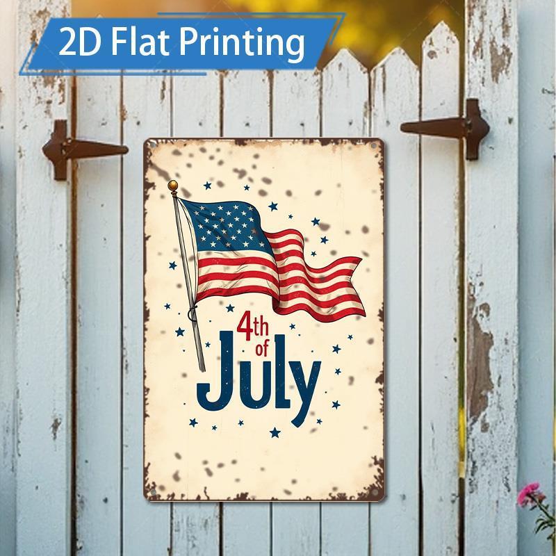 D Aluminum American Flag Sign X Inch Vintage Metal Wall Art for Home Garden Porch Bar