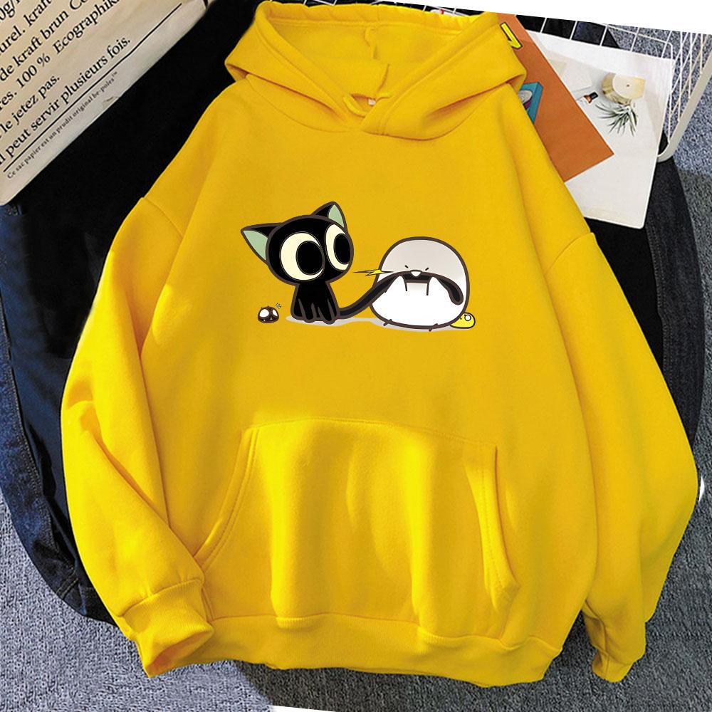 Luo Xiao Hei Cat Anime Printing Hoodies LuoXiaoHei Manga Cartoon Sweatshirts Kawaii Girls Women Clothing