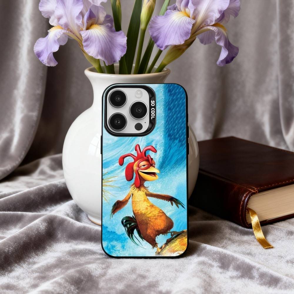 FUNNY C-Chicken-N J-Joe S-Surf Phone Case For iPhone17,16,15,14,13,12,11 Plus,Pro Max Black Candy Silver Phone Case