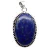 Lapis Lazuli Natural Gemstone Antique Silver Plated Pendant 2" J 789