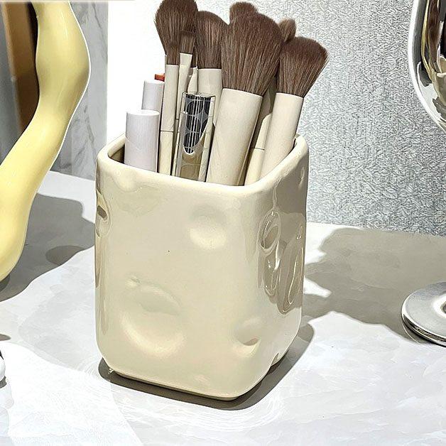 

1pcs High value cheese makeup brush storage tube, brush bucket, shelf, desktop storage box, dressing table, cosmetics pen holder