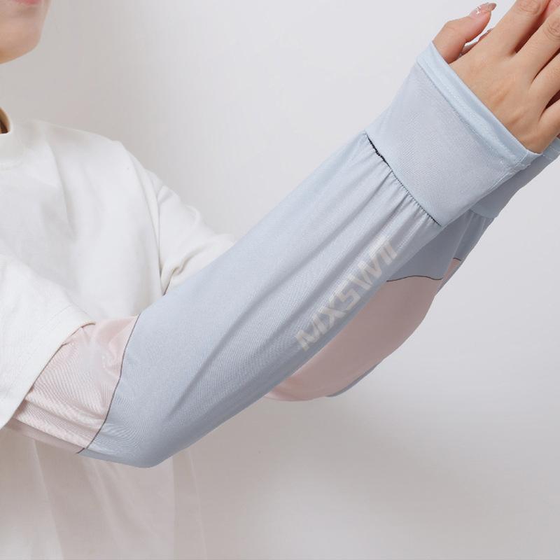 Summer Arm Sleeves Ice Silk Cooling Loose Fit Breathable UV Protection Covers for Cycling Driving