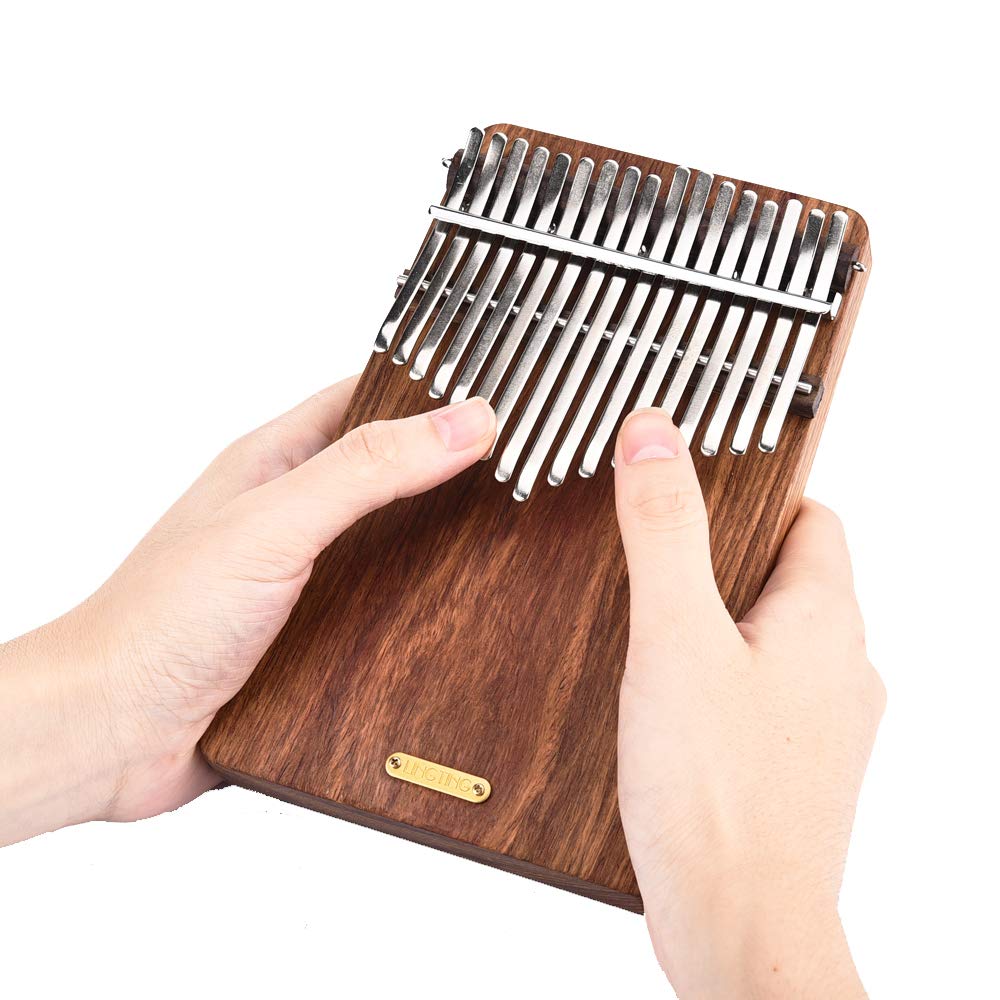LingTing Kalimba 17 Tasti Pianoforte a Pollice Palissandro Africano con Custodia Kalimba per Principianti "Ascoltare il Mare" LT-K17P