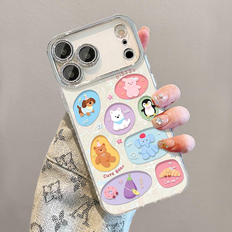 Color block animal bracelet for Apple 11promax mobile phone case iphone11 dopamine 11 all-inclusive lens film