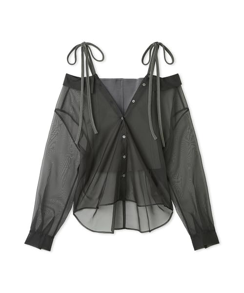 FRAY Shoulder Ribbon Knit Layered Shirt FWNT252134 GRY I.D. Women's