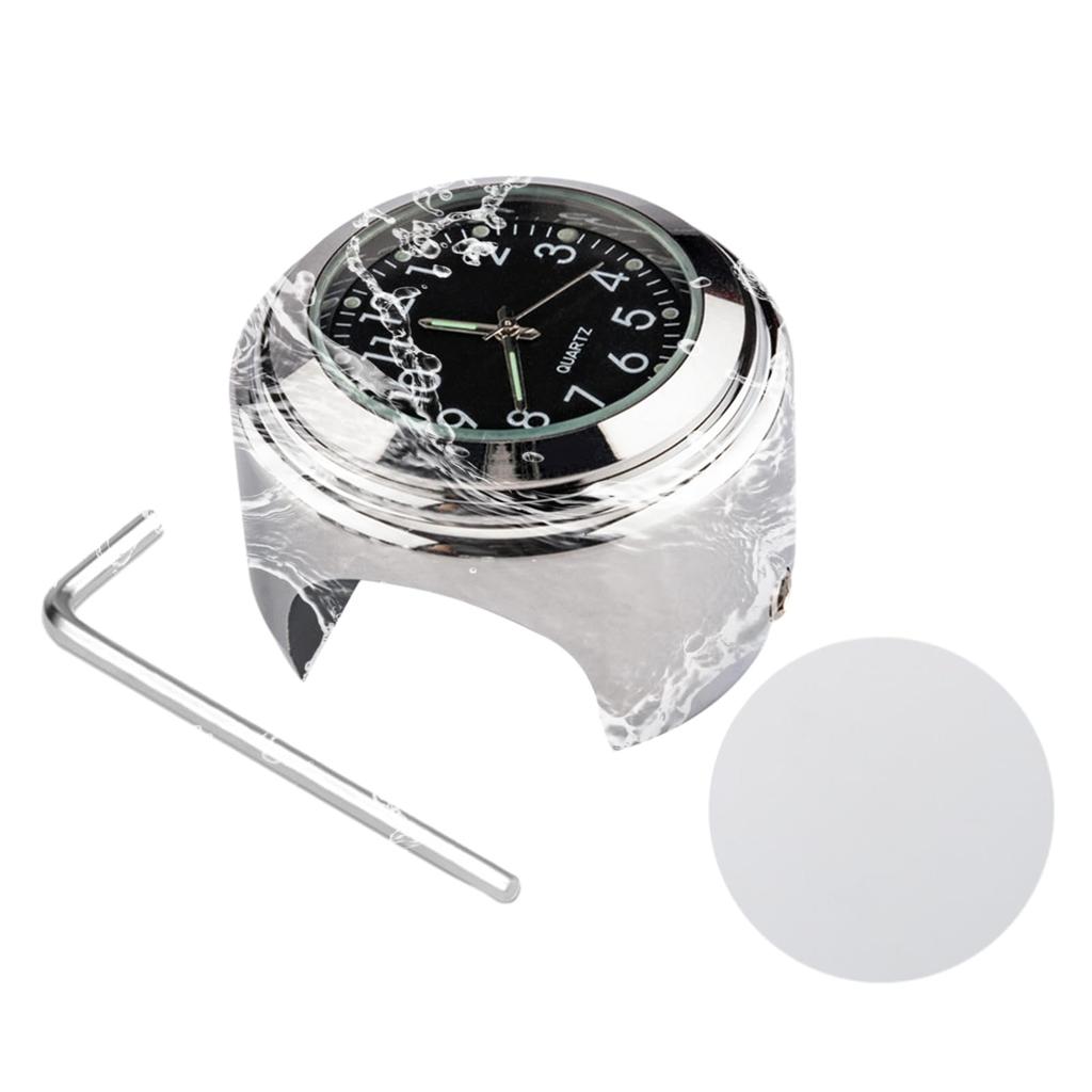 Dial Bike Clock, Bicycle Handlebar Clock, Waterproof Clock with , Glow in the Dark