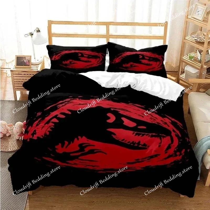 Jurassic Park Bedding Set Cartoon Kids Duvet Cover Set Pillowcase Queen King Double Bed Home Dropshipping King Size 3D Print