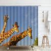 Funny Animal Shower Curtain Giraffe African Wildlife Kid Boy Bath Curtains Modern Waterproof Fabric Bathroom Decor With Hooks