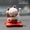 Solar Lucky Cat Toy Welcoming Waving Beckoning Fortune Figurines Miniatures For Home Decor Solar Car Decoration Accessories