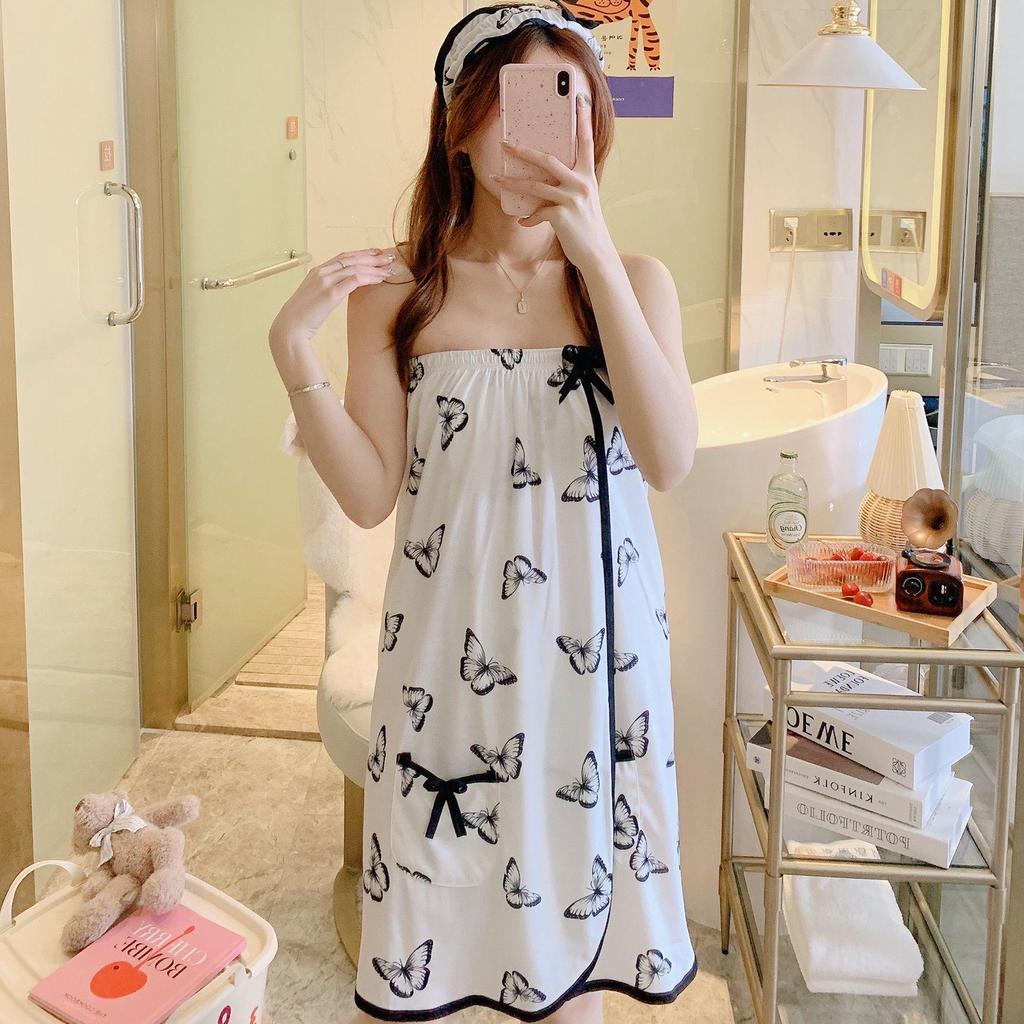 Letnia piżama damska: Codzienny, Wygodny Ręcznik Bandeau i Szlafrok Kąpielowy do Sauny