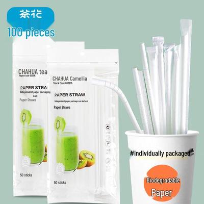 Individually Wrapped Bent Degradable Paper Straws