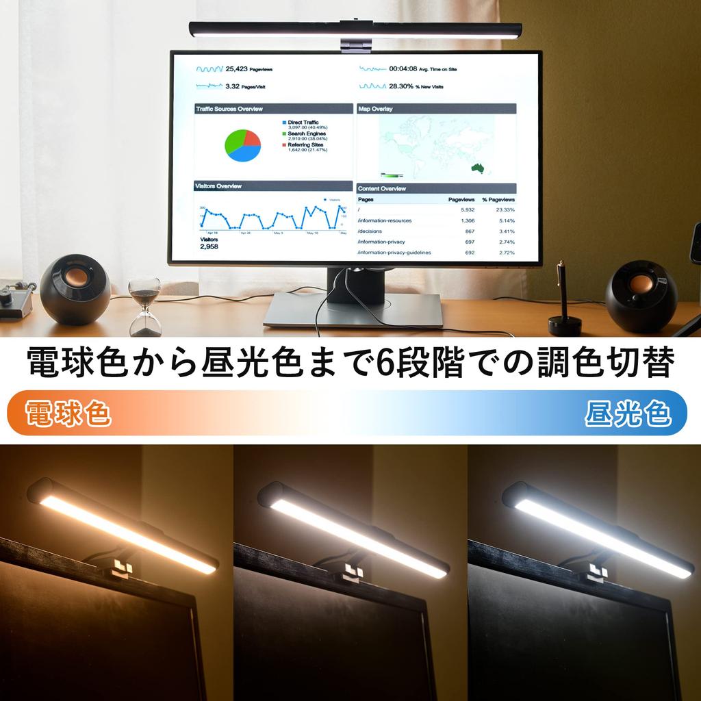 Monitor Display Monitor Hanging USB 10 Dimming 6 Color Toning Levels [Yamazen] Light, Light, Type, Type, Levels, YML-A05(B)
