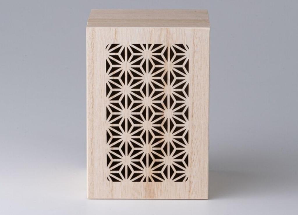 Asanoha Wooden Made in Japan J-kitchens Cup, Ultra-thin, Light-transmitting Tumbler, Gold, Pattern, Box, 370ml,