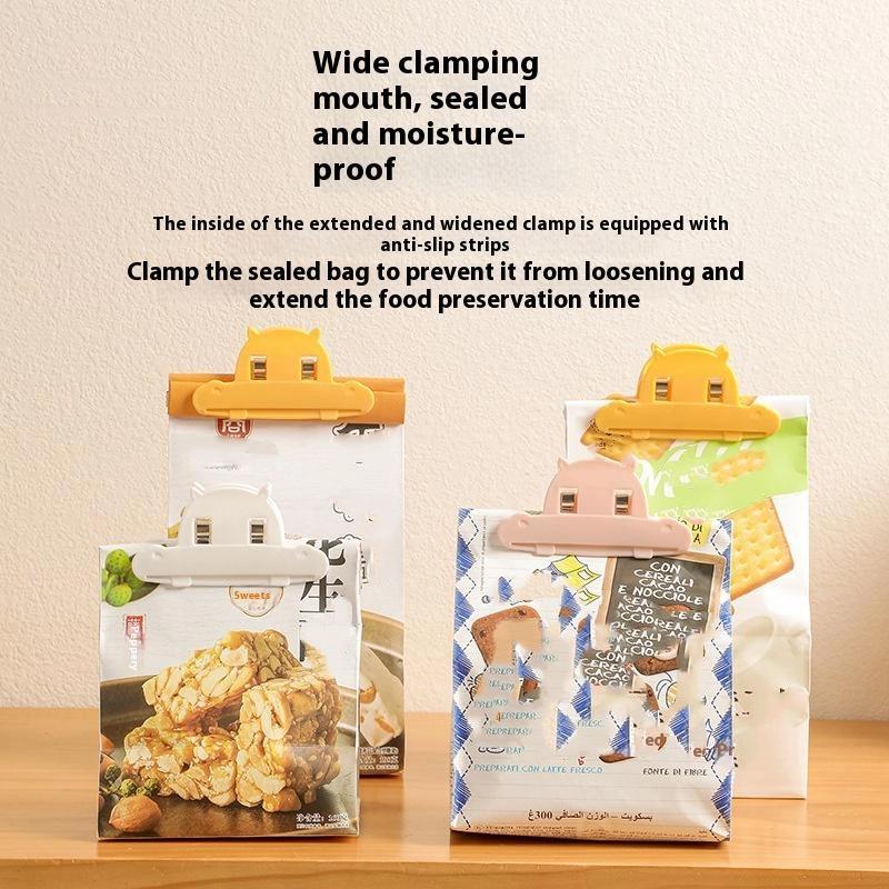 3 Pcs Portable Plastic Food Seal Clip Kitchen Snack Bag Milk Powder Moisture Proof Fresh Keeping Bag Clip For Home And Travel Use