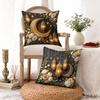 4Pcs Islamic Cushion Cover Ramadan Gold Moon Lantern Flower Printed Pillow Case Polyester Home Decor Sofa Living Room 2D Flat