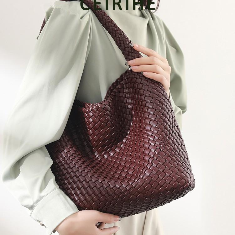Borsa di design di nicchia tessuta a mano da donna borsa versatile borsa madre e figlio borsa a tracolla 2025 nuova borsa tote di grande capacità