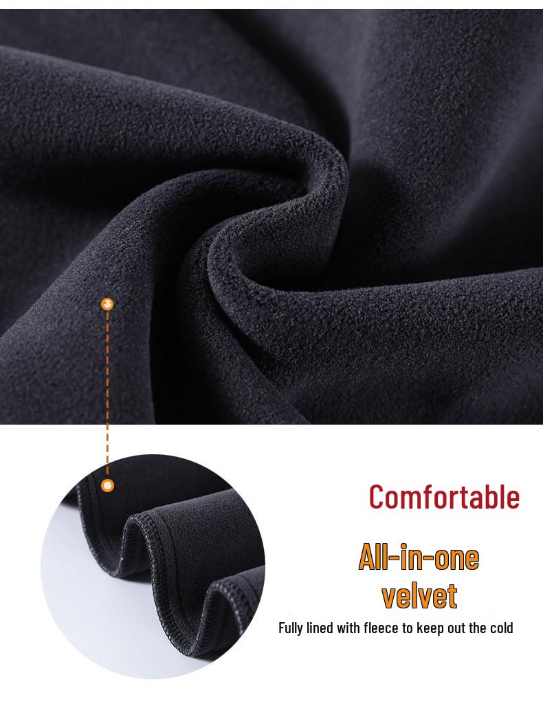 Women's High-Waisted Fleece-Lined Wool Wide-Leg Pants - Winter Slimming Casual Floor-Length.