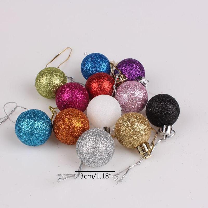 24Pcs Hanging Pendants Ornament Decorative Round Plastic Ornaments Ball Party