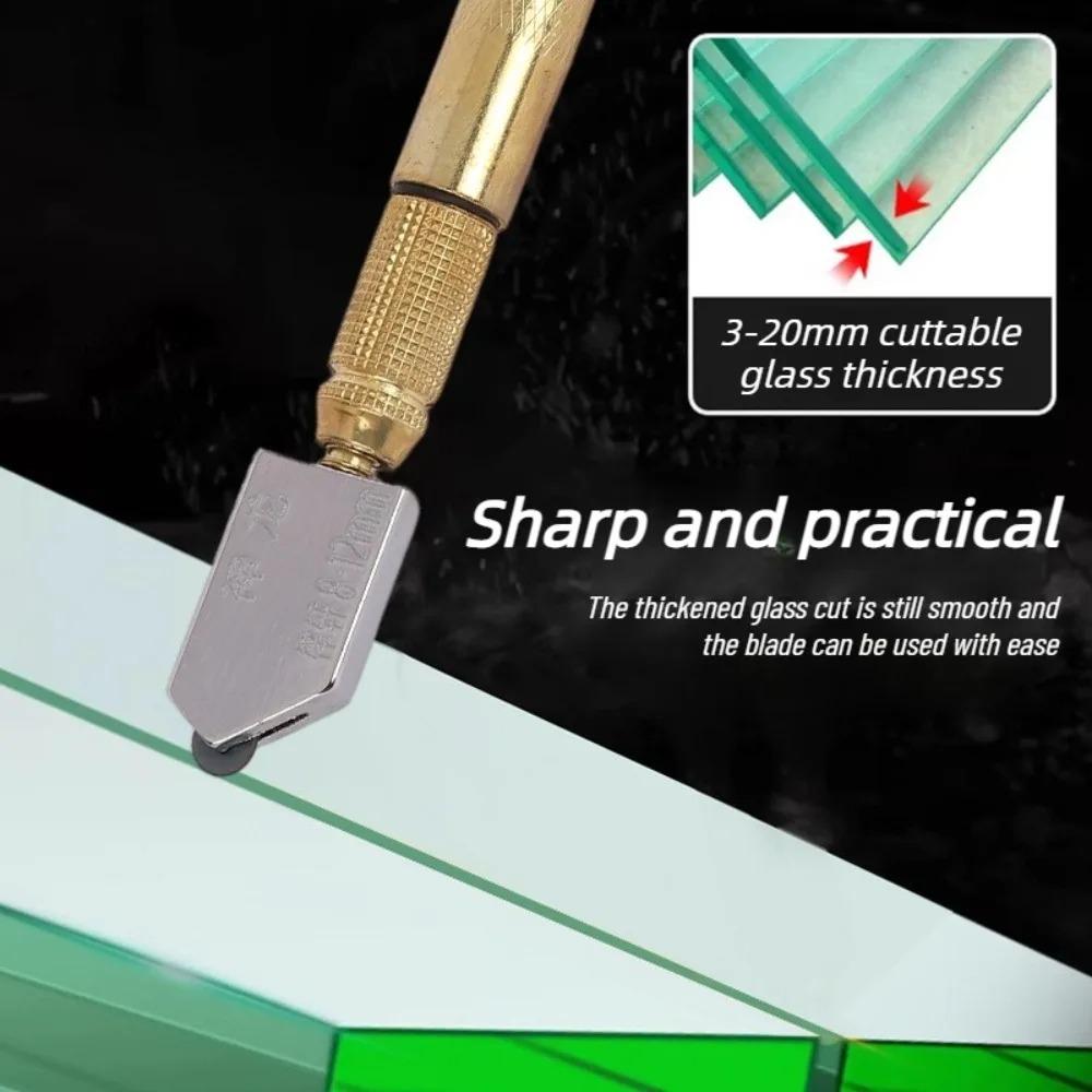 Portable Glass Cutter Diamond Cutting Tool 175mm Non Slip Handle Engraving Cutter for Glass Tile Mirror Mineral Repair Use