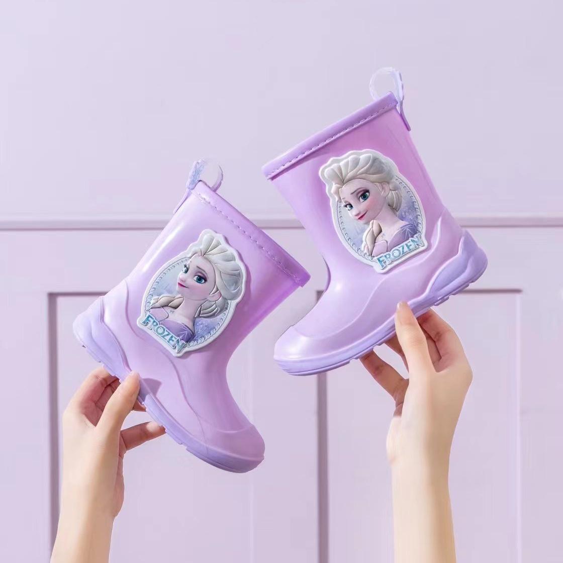 

Disney Frozen Children s Rain Boots Girls All-Season Outdoor Rain Boots Elsa Cute Cartoon Kindergarten Baby 210