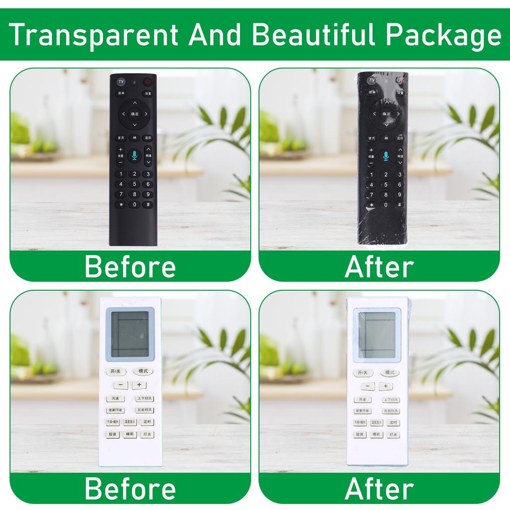 100Pcs Shrink Wrap Bags For Remote Control Pvc Heat Shrink Wrap Bags Transparent Heat-Resistant Ductile High Shrinkage Packaging