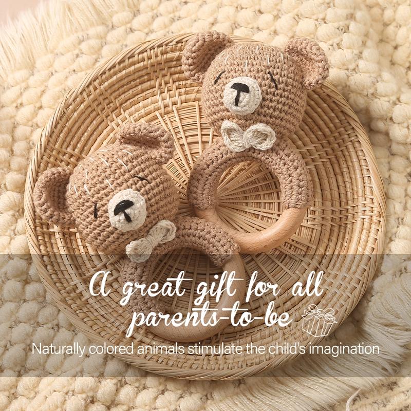 Baby Toys Crochet Animal Rattle Cartoon Music Rattle Toys For Baby Kawaii Teether Rattle Baby Toy 0 12 Months Montessori Toys