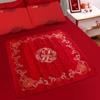 Wedding Blessing Cushion Set: Bride's Happy Quilt & Red Dowry Bed-Pressing Pillow Set.