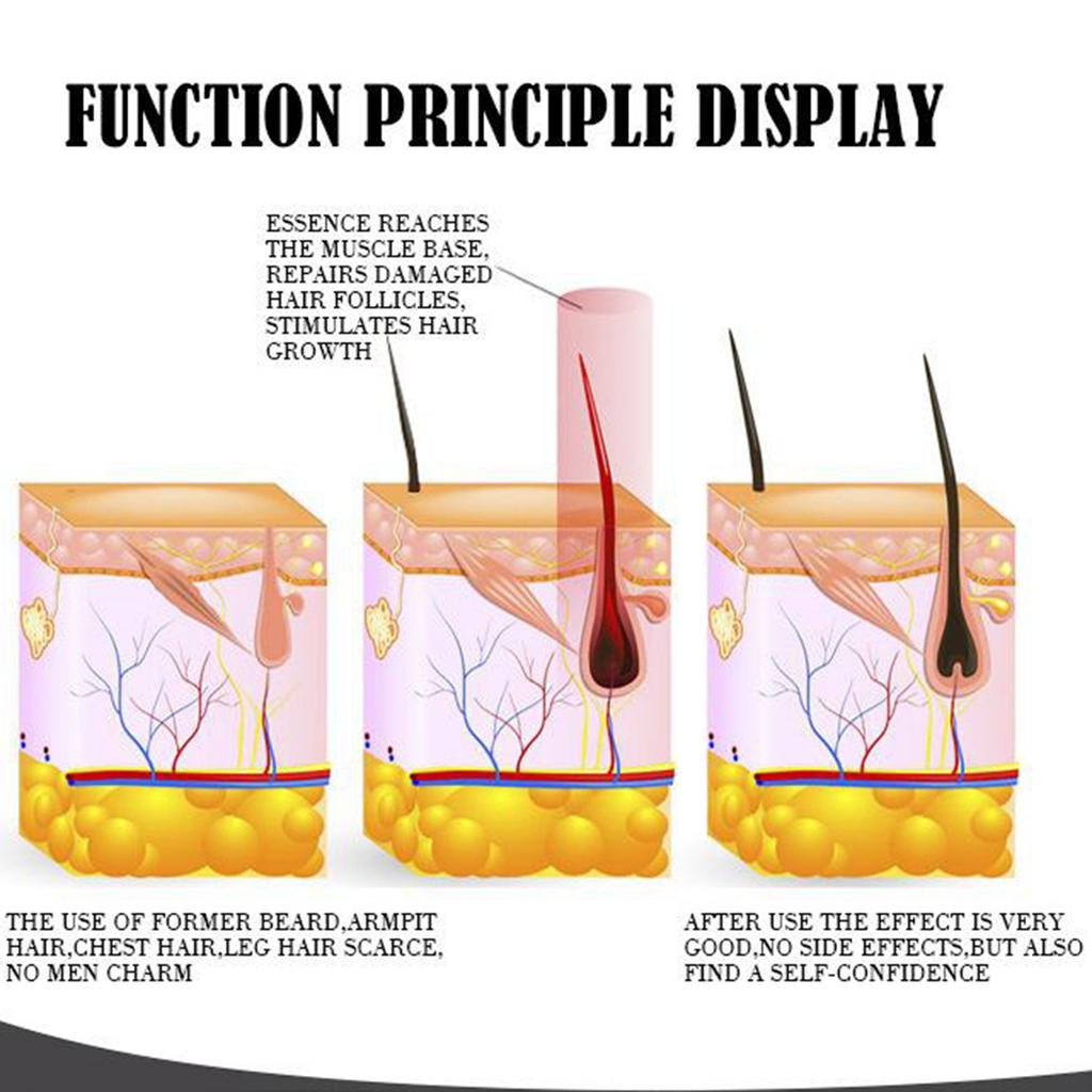 Siero Olio Crescita Barba Crescita Rapida Baffi Cura Peli Facciali 30ml