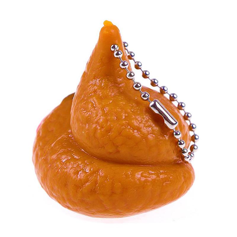 Children's Novelty Funny Gift Gadgets Poop Keychain Prank Squeeze Tongue Tricky Stress Relief Relax Toys Children's Day Gifts