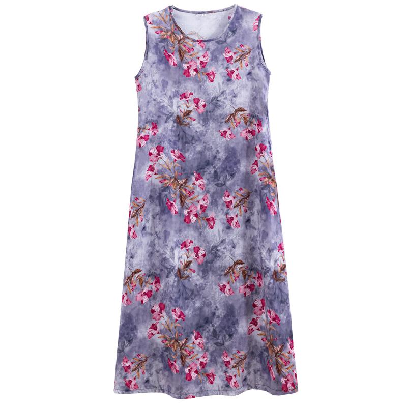 Elegant Sleeveless Dresses for Women Clothes Loose Plus Size Vintage Summer Long Dress
