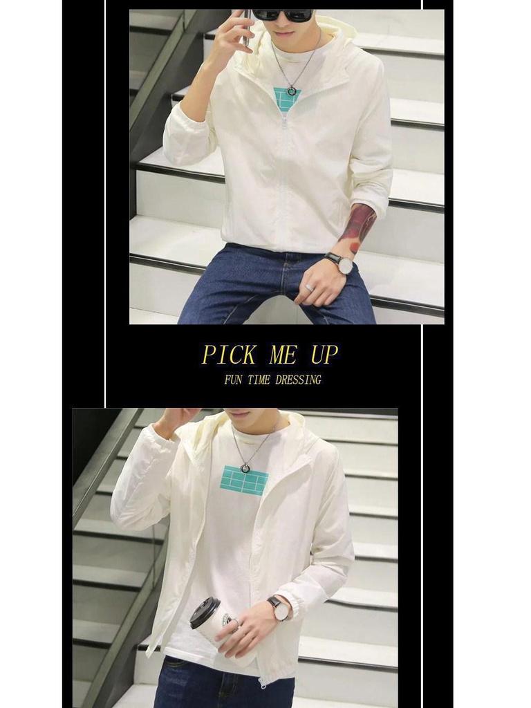 2023 Men's Ultra-Thin Sun Protection Jacket - Transparent, Versatile Beach and Student Wear