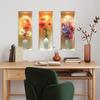 Artificial Flower Potted Plant Triptyl Stickers for Beautifying The Living Room and Dining Room Walls