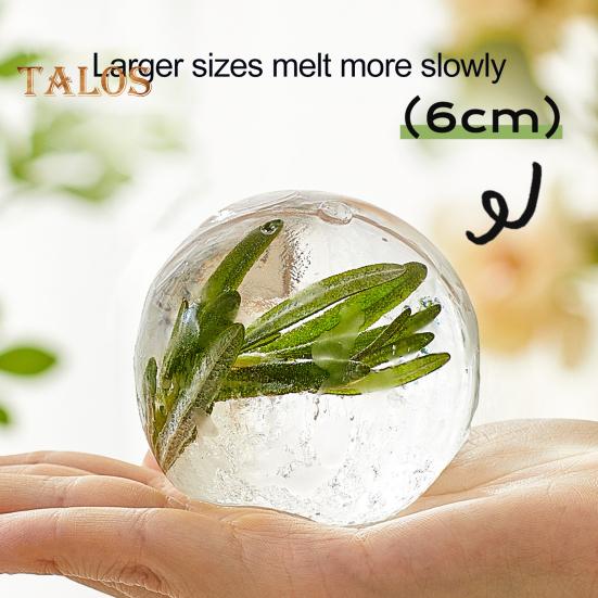 Silicone Sphere Ice Mold Easy Release Circle Ice Hockey Mold with Lids Slow Melting Spherical Ice Makers for Whiskey Cocktails Bourbon
