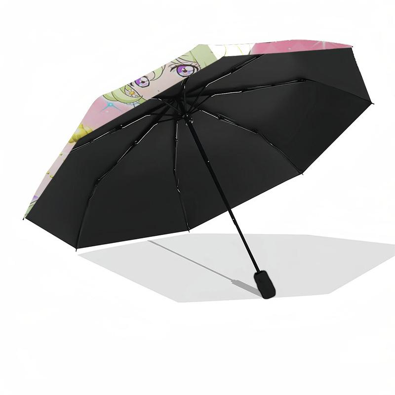 1pc Precure Outdoor Umbrella - Automatic Opening/Closing, Portable 3-Fold Design with Iron Frame for Festive Gifts, Travel, Daily Use, Suitable for Fa