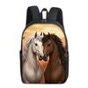 Mochila de Camada Única com Estampa de Cavalo para Meninos e Meninas Melhores Presentes Sacos Escolares Cartoon Planos 2D para Crianças