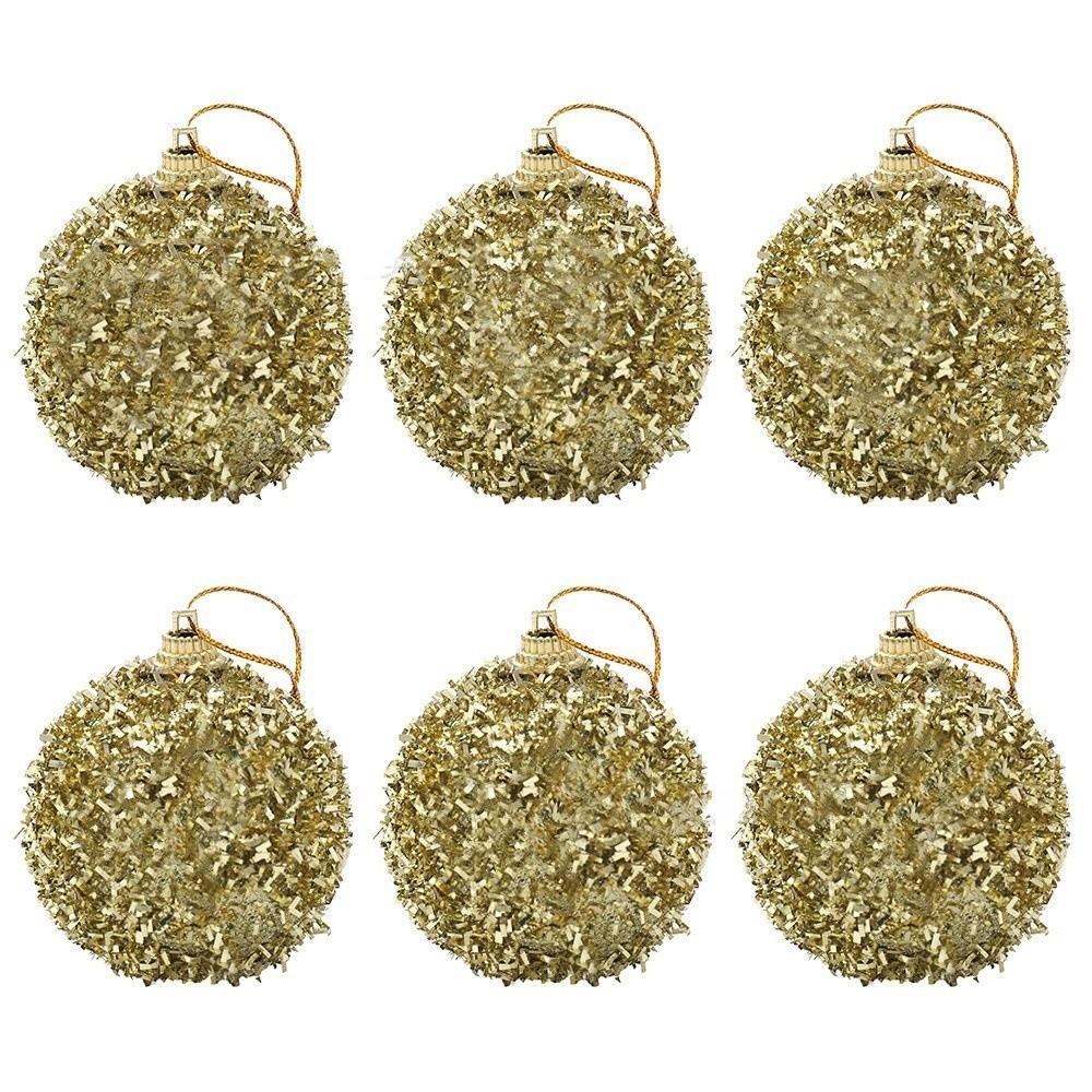 6 Stück 6 cm Weihnachtskugeln, Christbaumkugeln, Geschenkkugeln, Christbaumschmuck, DIY-Anhänger zum Aufhängen, Weihnachtsdekorationen