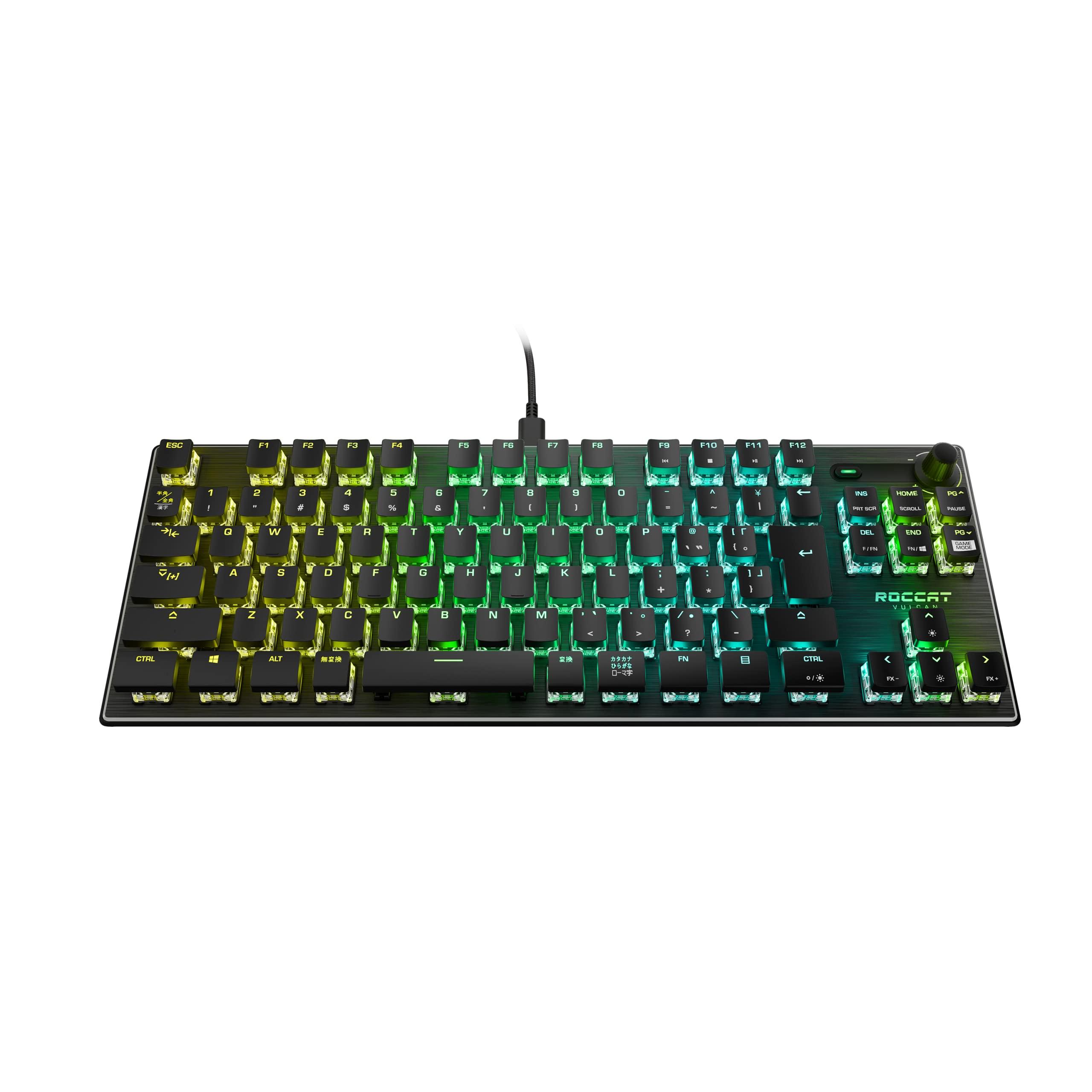 

ROCCAT Gaming Keyboard Vulcan TKL Pro JP Japanese Layout Wired Optical Linear Tenkeyless RGB Volume Dial Windows 7 and later Black/Black [ ]