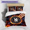 Set Lenzuola 3 Pezzi Stampato Chelsea FC Morbido Delicato sulla Pelle Lavabile Copripiumino e Federe Set Tutte le Stagioni Camera da Letto