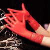 Women Oil Glossy Tight Stocking Gloves Sexy High Elastic Transparent Ultra-Thin Clubwear Short Wrist Gloves