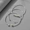 European and American minimalist new fashion bracelet set with twisted leaf designthree-piece personalized wristband wish Geometric opening