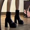 British style super high heel thin boots Korean version thick heel non-slip rear zipper short boots 2025 autumn and winter new Martin boots