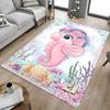 1PC Seahorse Flower Non-Slip Floor Carpet, Office, Family, Bedroom, Studio - Large Area Rug, Vibrant Colors, Longlasting Material-X426
