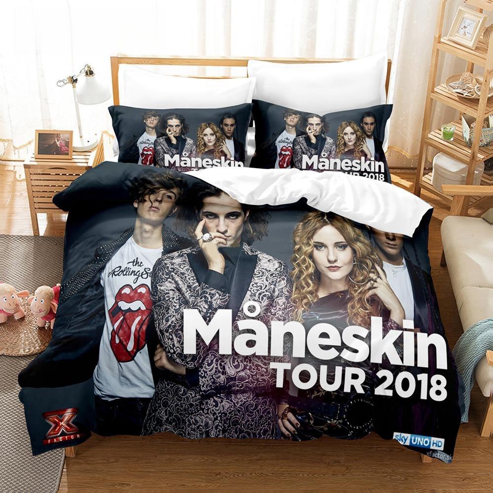 3D Printed Music Band M-Maneskin Bedding Set Boys Girls Twin Queen King Size Duvet Cover Pillowcase Bed Boys Adult Home Textile