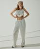 VIKINI VENDER Slush Linen Elastic Waist Wide Pants - White