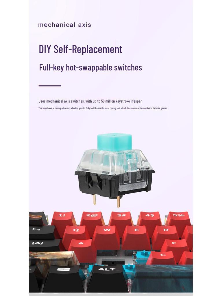 61-Key Mechanical Mini Keyboard for Gaming & Office - Blue, Black, Brown, Red Switches